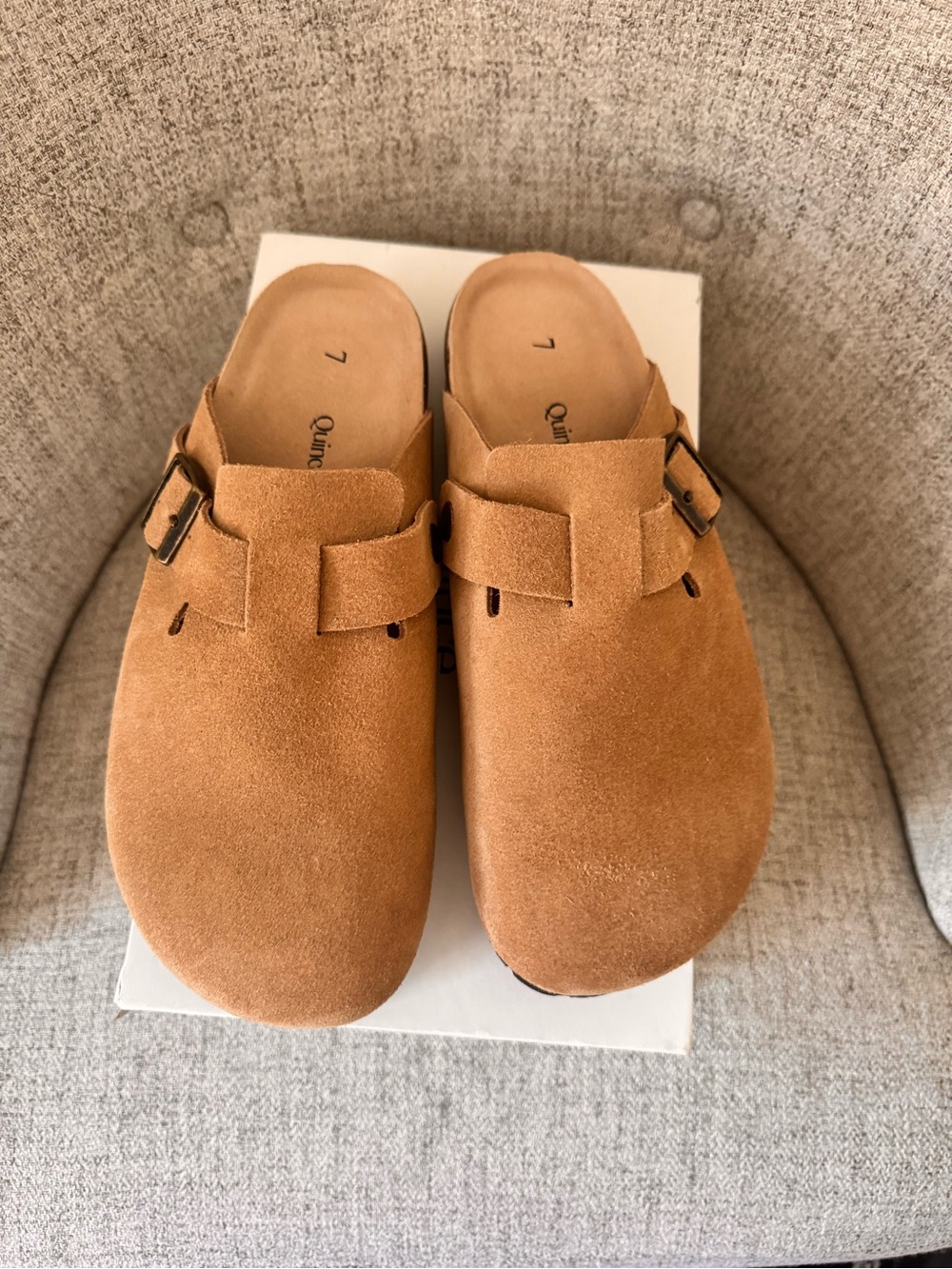 Quince water repellent dune Suede Slip-On Clog Mules size US 8 - Picture 2 of 9